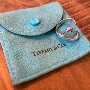 Tiffany & co open heart ring, size 5.5 great condition